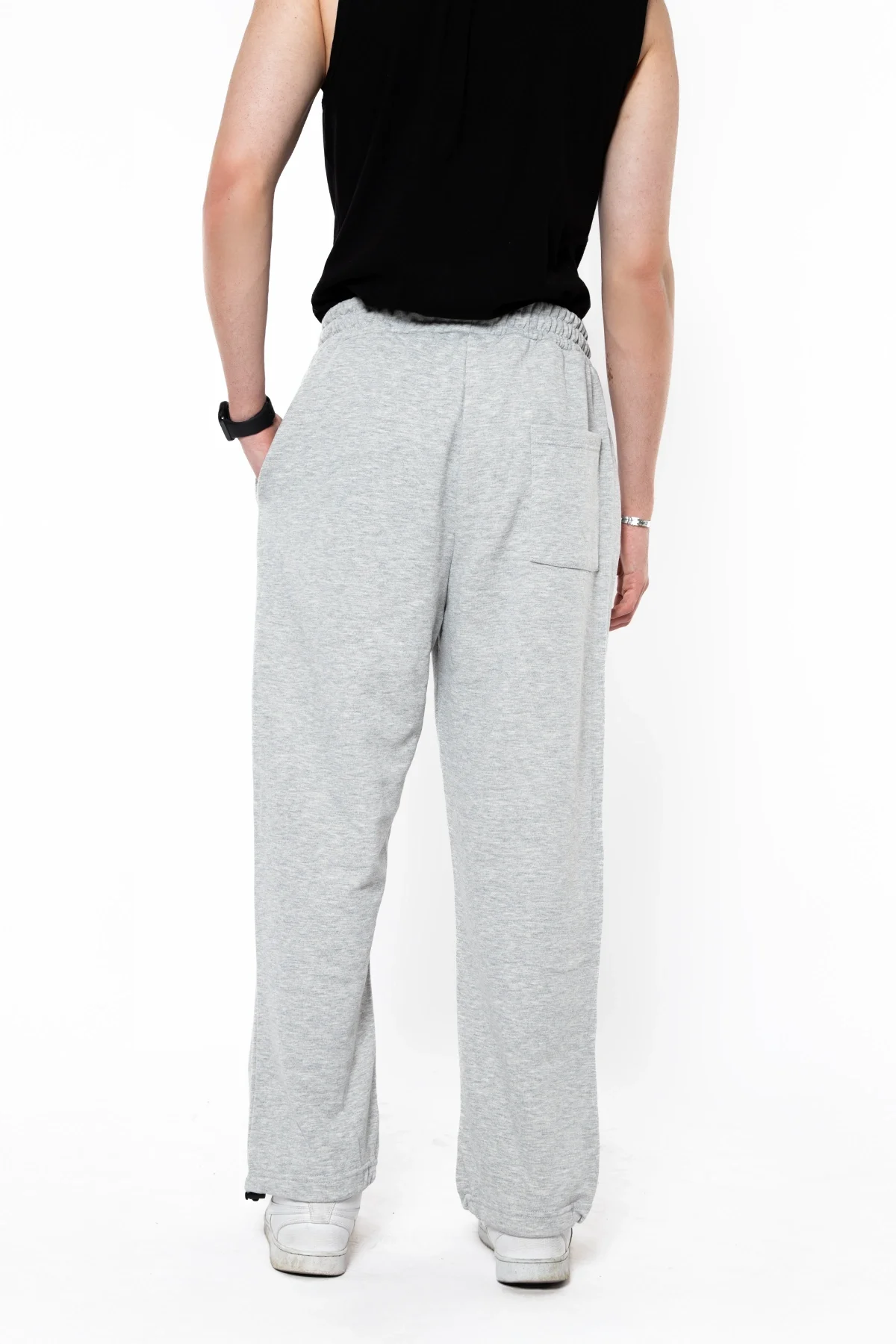 Premium Basic Wide Leg Erkek Gri Eşofman Altı