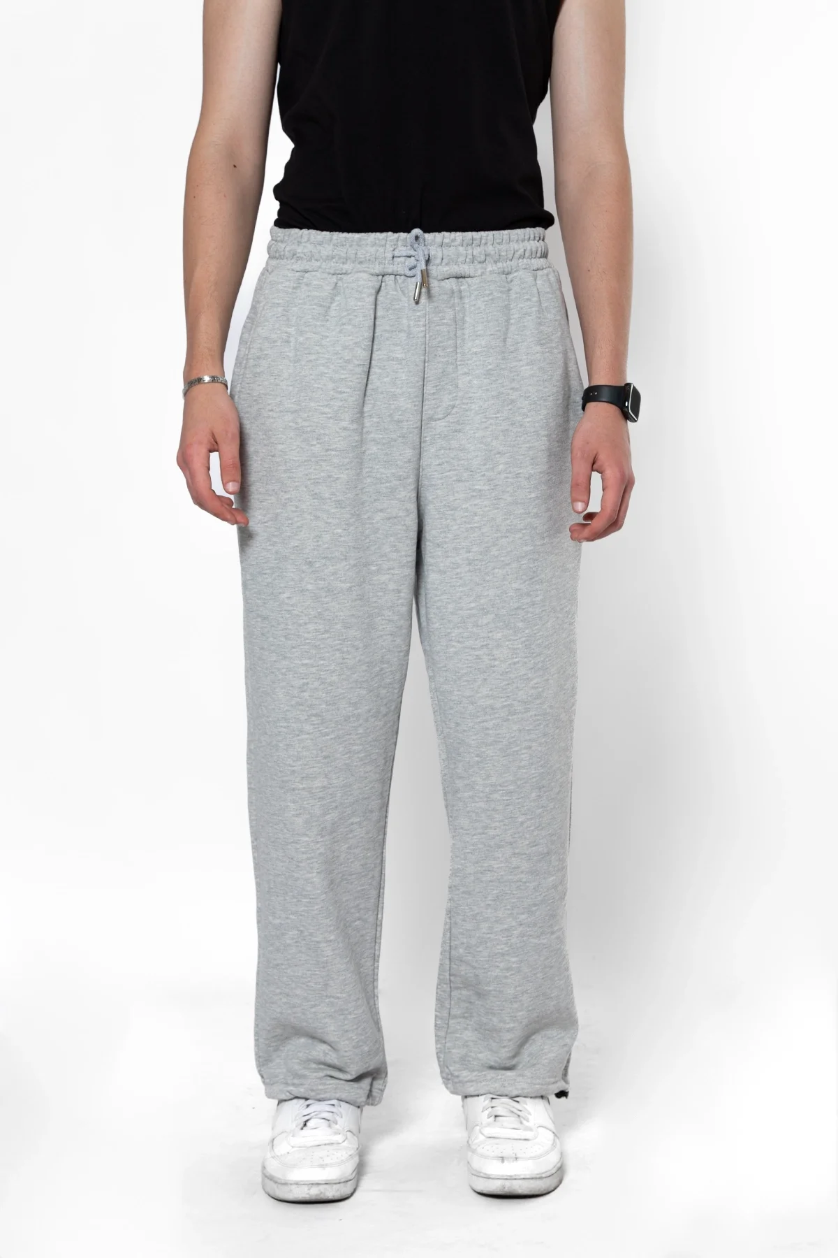 Premium Basic Wide Leg Erkek Gri Eşofman Altı