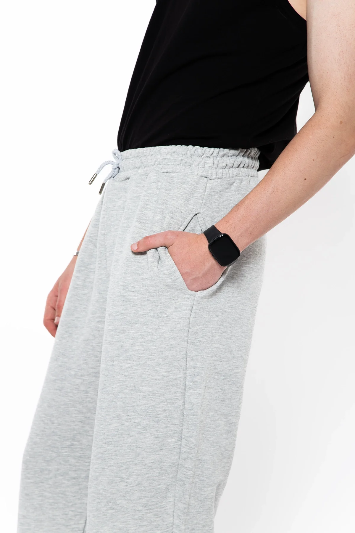 Premium Basic Wide Leg Erkek Gri Eşofman Altı