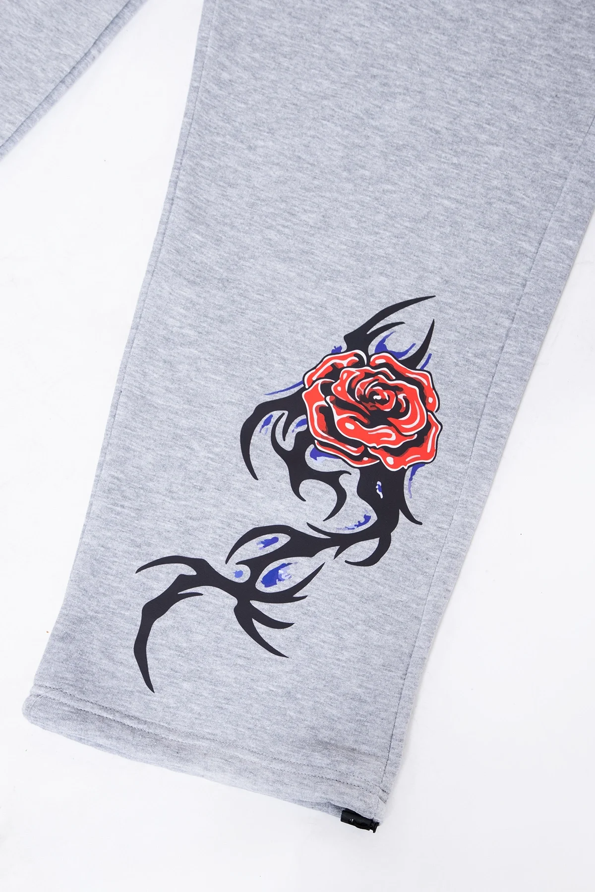 Premium Challenge Your Mind Wide Leg Erkek Gri Eşofman Altı