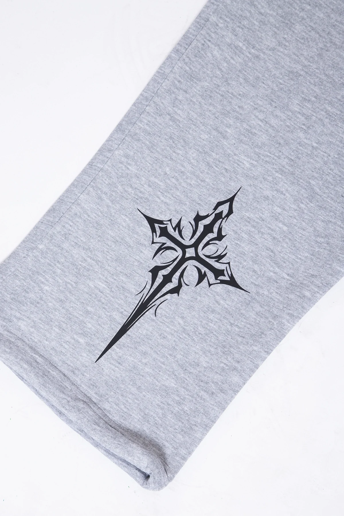 Premium Challenge Your Mind Wide Leg Erkek Gri Eşofman Altı