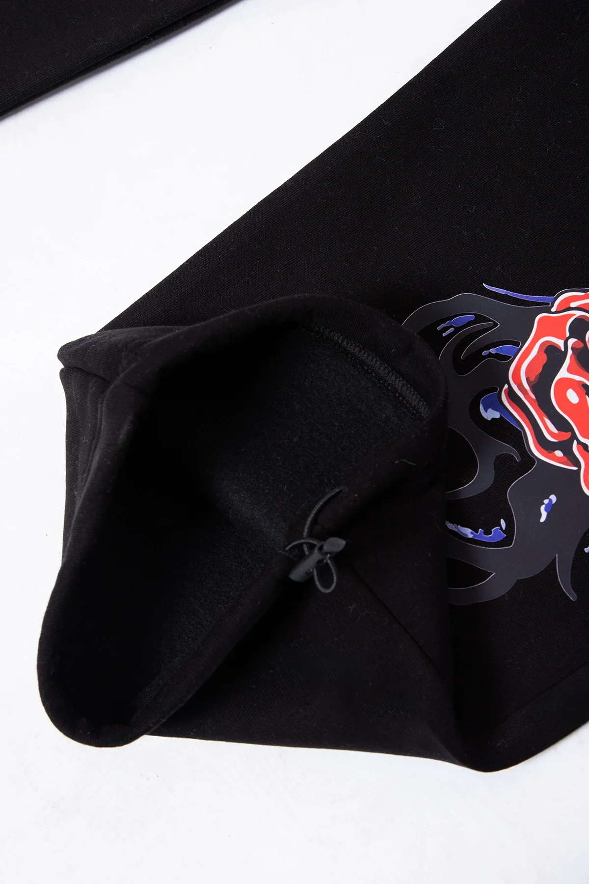 Premium Challenge Your Mind Wide Leg Erkek Siyah Eşofman Altı