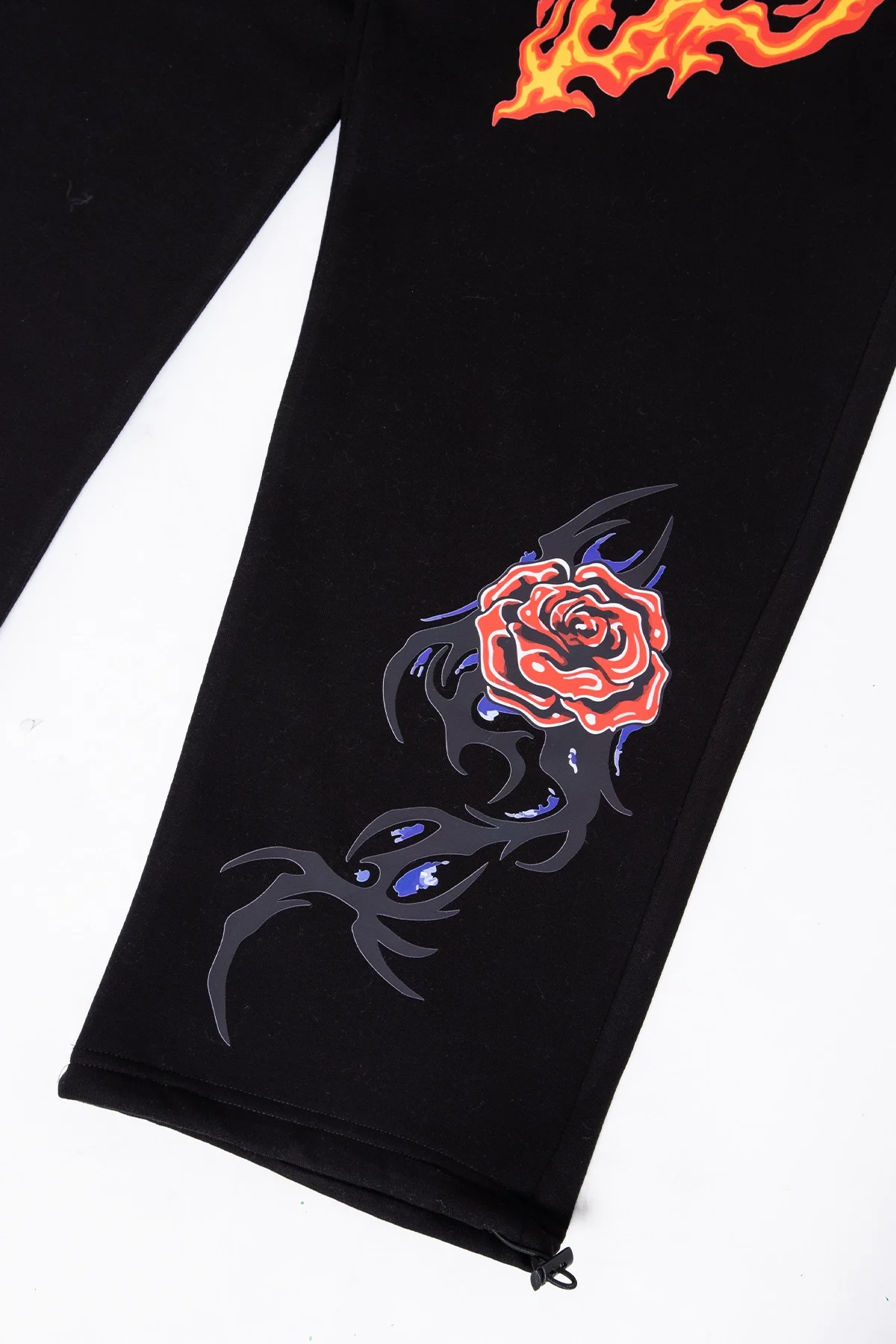 Premium Challenge Your Mind Wide Leg Erkek Siyah Eşofman Altı