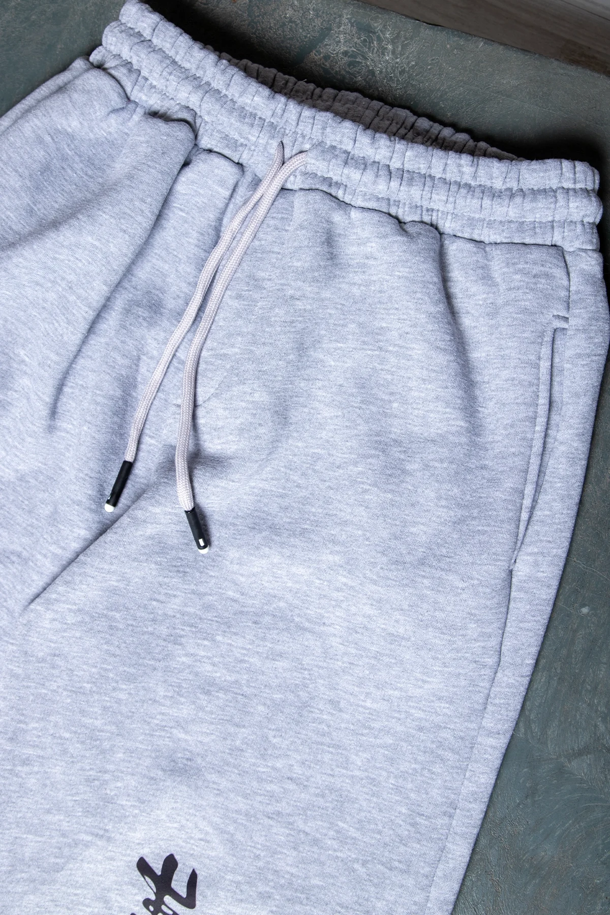 Premium Dragon Wide Leg Erkek Gri Eşofman Altı