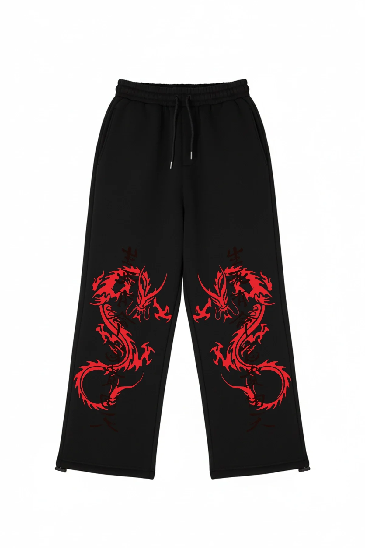 Premium Dragon Wide Leg Erkek Siyah Eşofman Altı