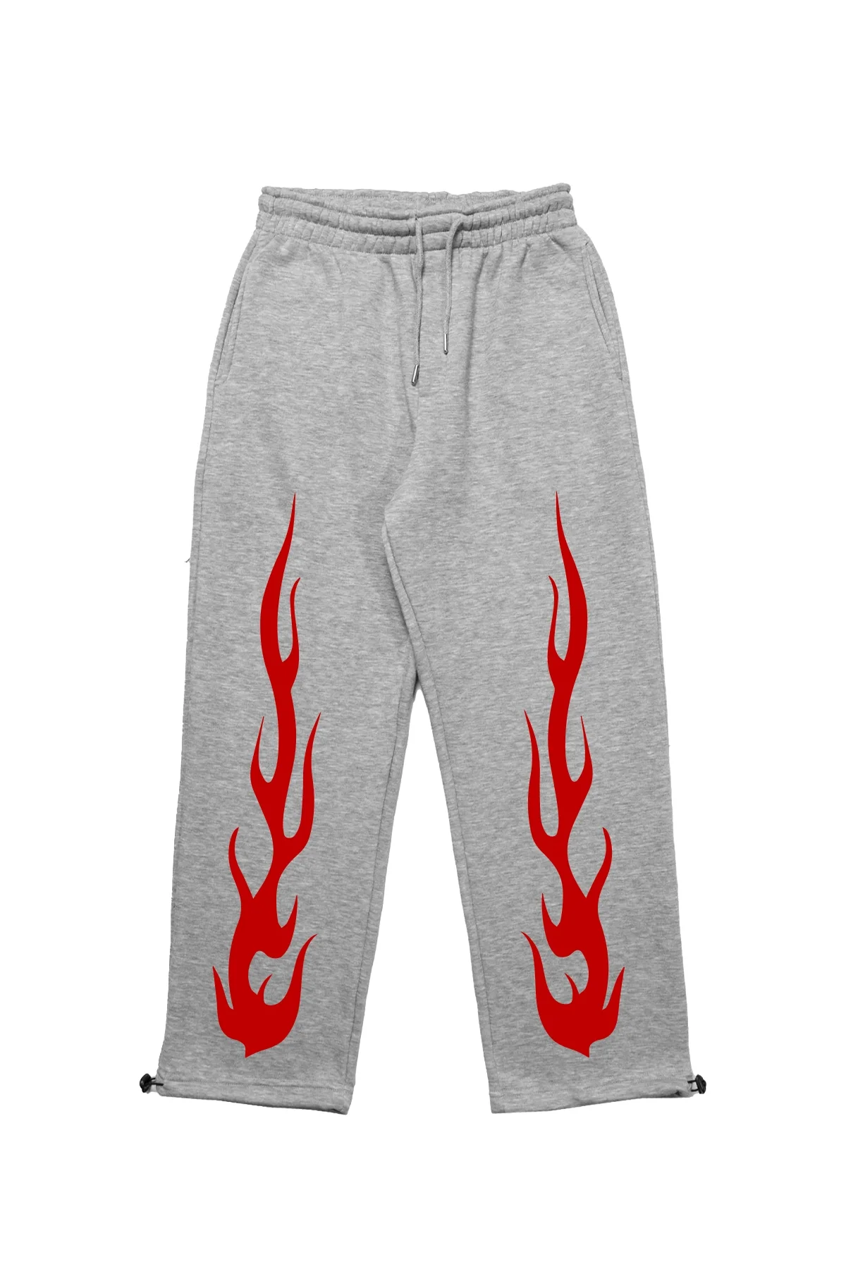 Premium Red Flame Leg Erkek Gri Eşofman Altı