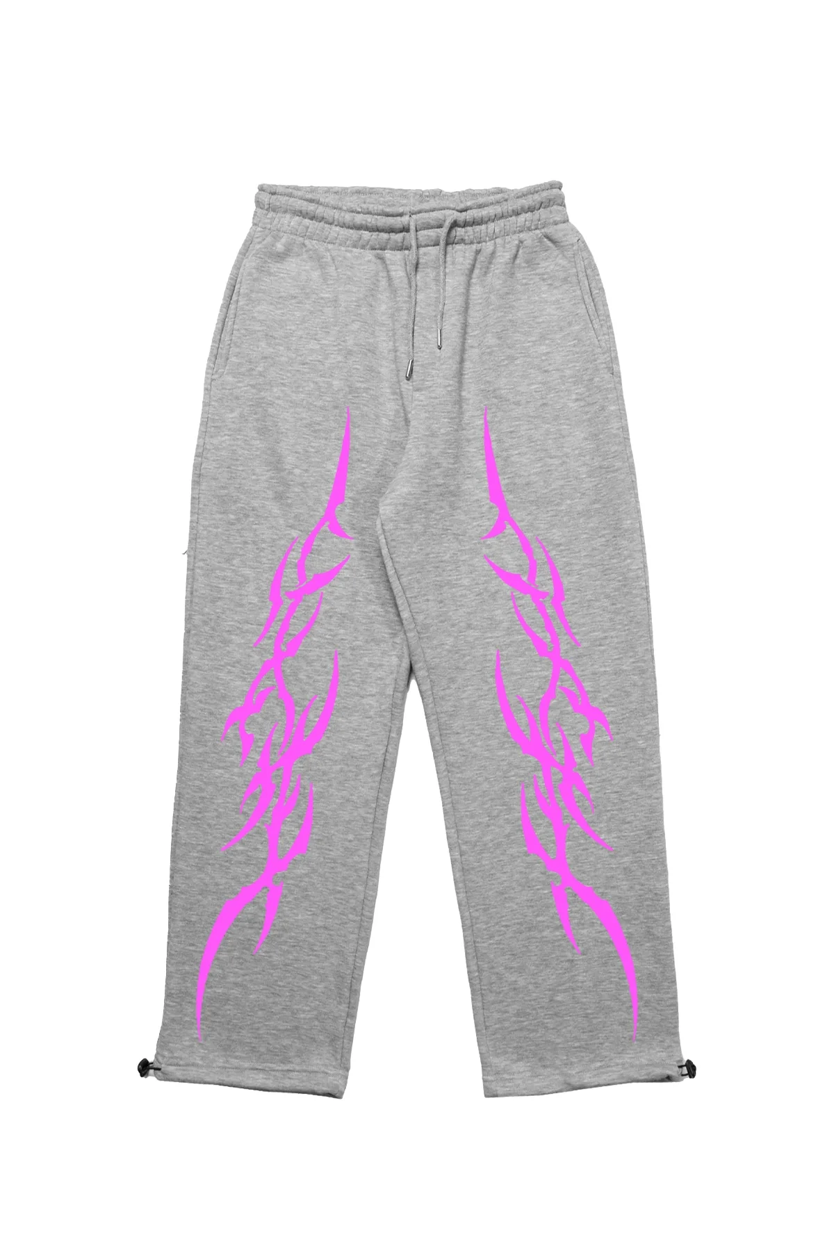 Premium Sharp Pink Leg Erkek Gri Eşofman Altı