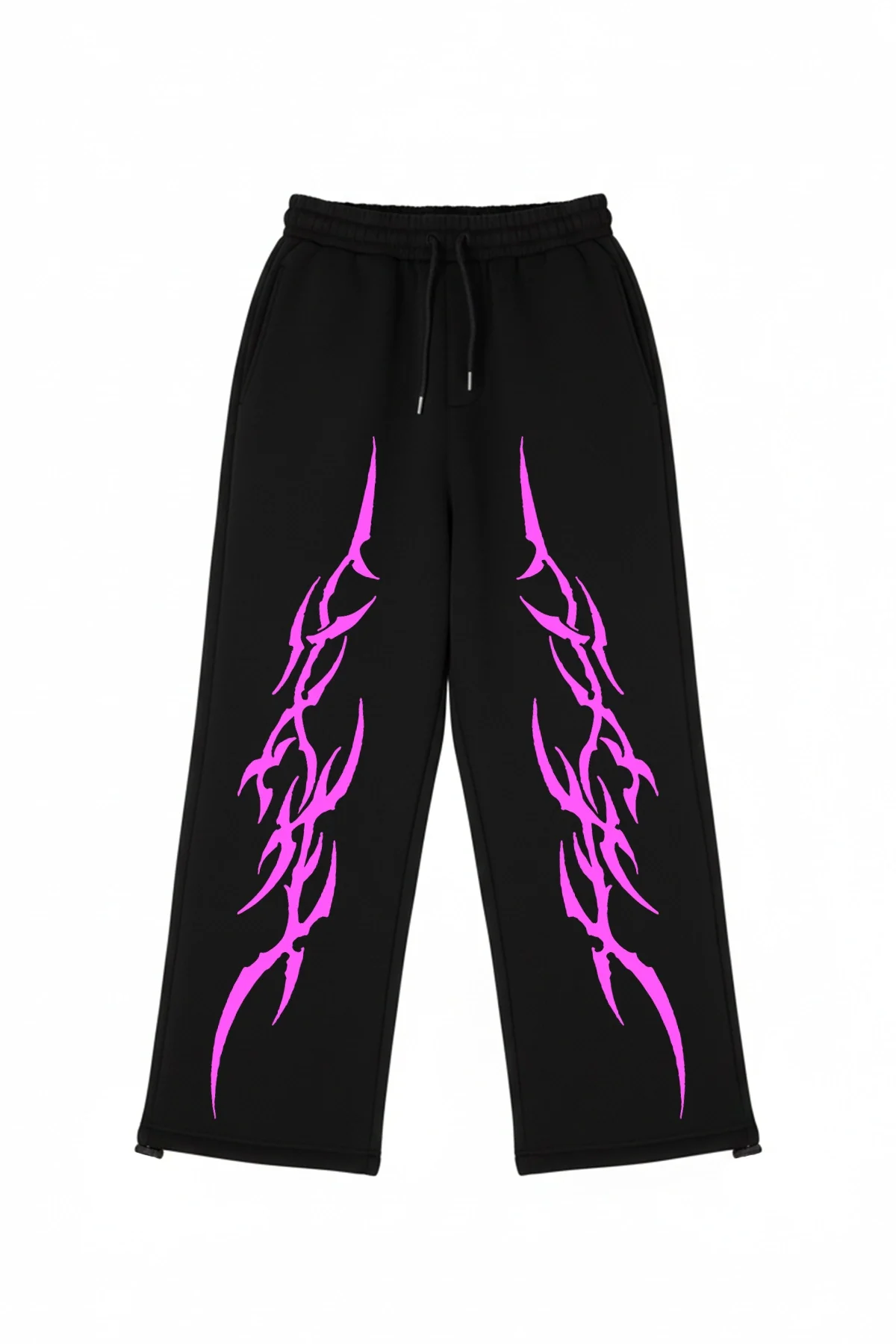 Premium Sharp Pink Leg Erkek Siyah Eşofman Altı