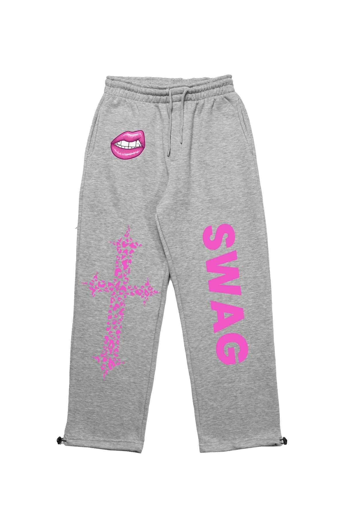 Premium Swag Wide Leg Erkek Gri Eşofman Altı