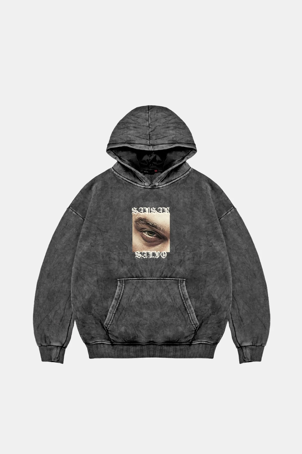 Sansar Salvo Oversize Unisex Yıkamalı Siyah Hoodie
