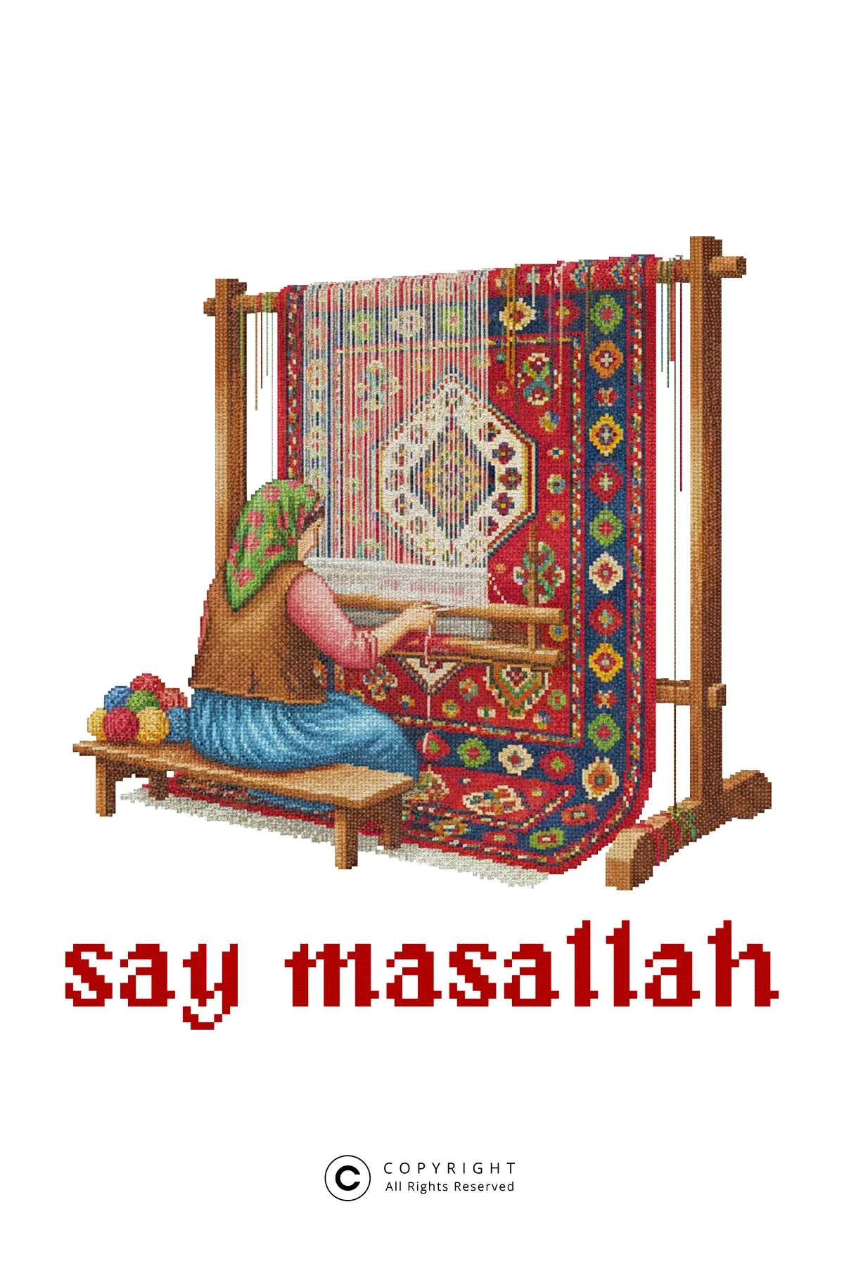 Say Masallah Baskılı Oversize Unisex Beyaz Tshirt