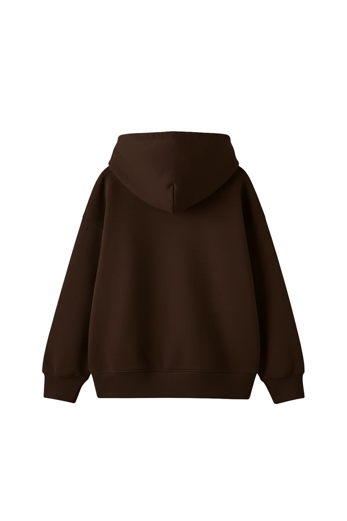 Upside Down Baskılı Oversize Unisex Kahverengi Hoodie