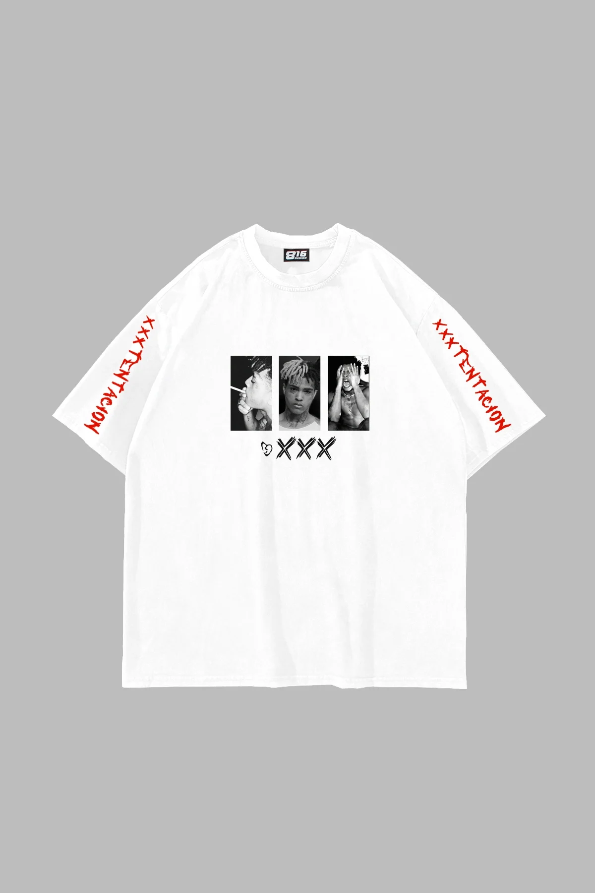 XXXTentacion Baskılı Oversize Unisex Beyaz Tshirt