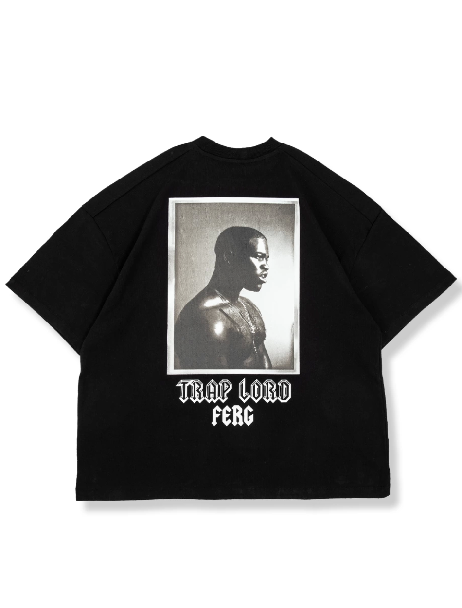 Trap Lord Sırt Baskılı Siyah Unisex Oversize Tshirt