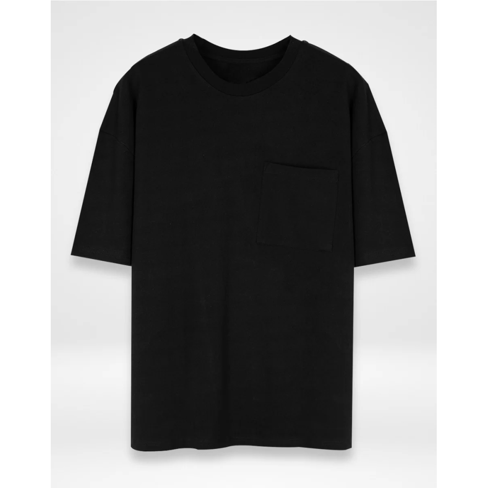 Siyah Basic Cepli Oversize Unisex Tshirt