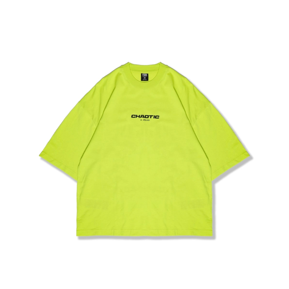 Chaptic 1992 Baskılı Neon Sarı Oversize Unisex Tshirt