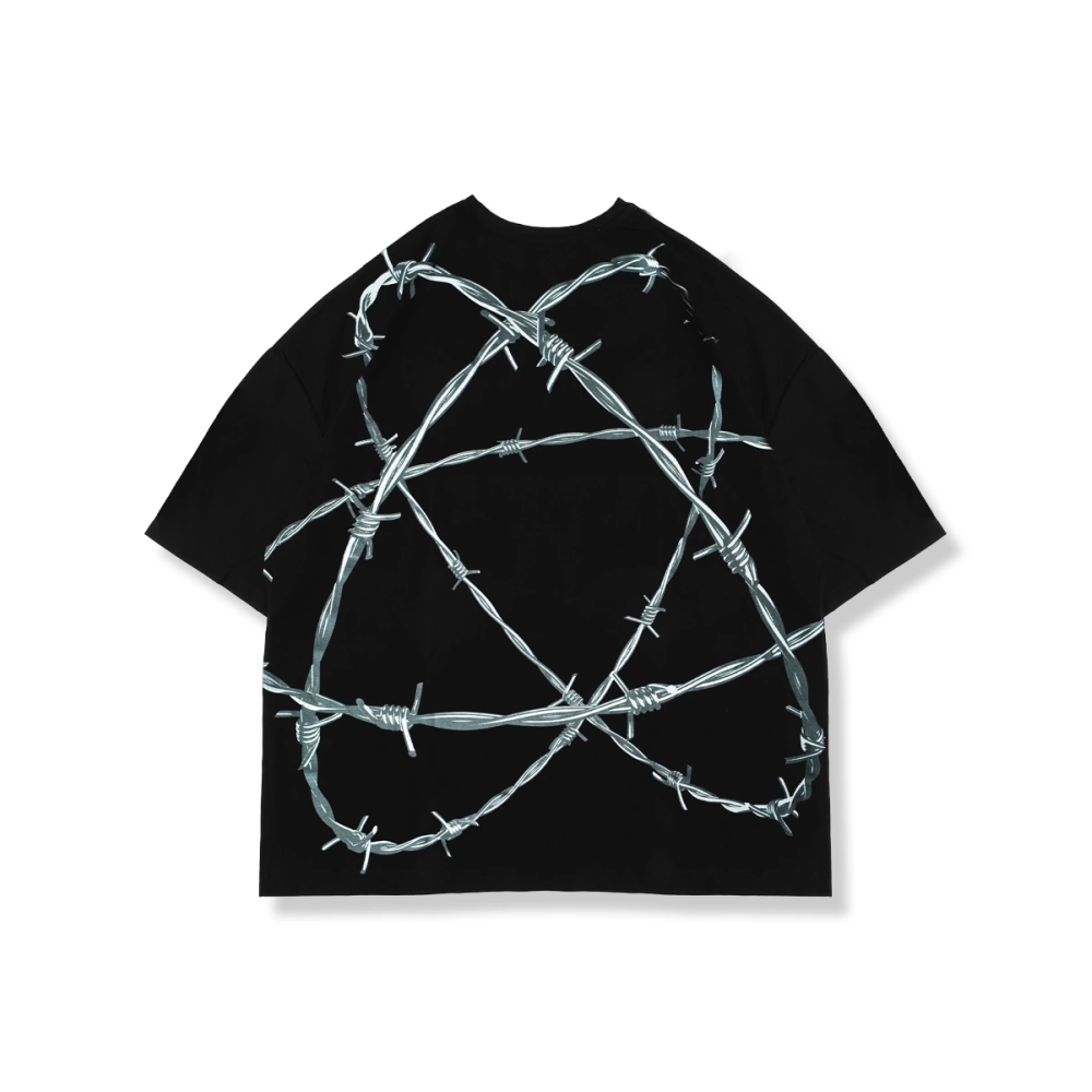 Manson Sırt Baskılı Siyah Unisex Oversize Tshirt