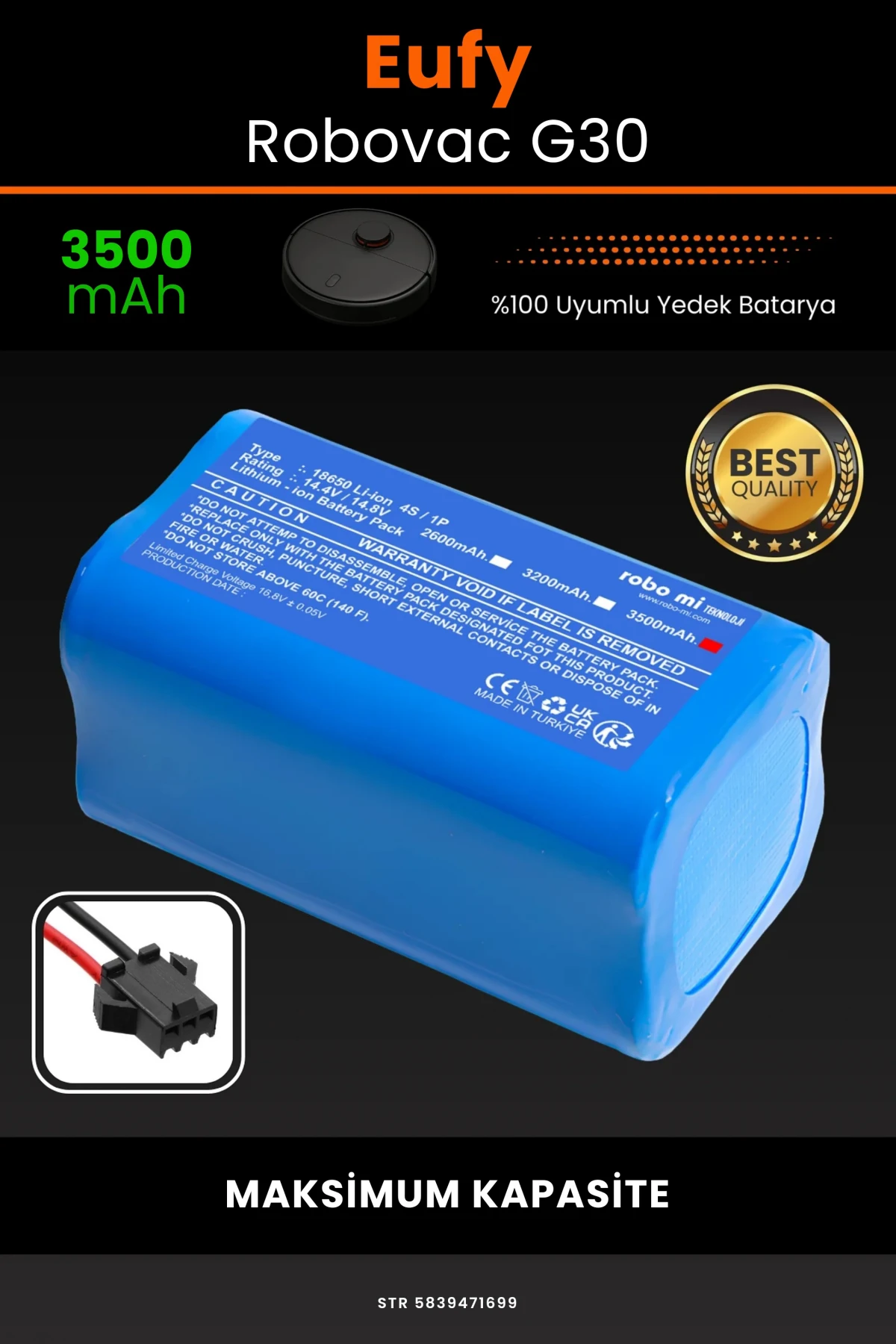 Eufy Robovac G30 3500mAh Robot Süpürge Bataryası - Gerçek Kapasite, Maksimum Güvenlik