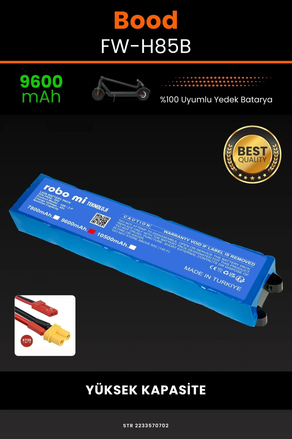 Bood FW-H85B / 36V 9600mAh Elektrikli Scooter Bataryası - Gerçek Kapasite, Maksimum Güvenlik