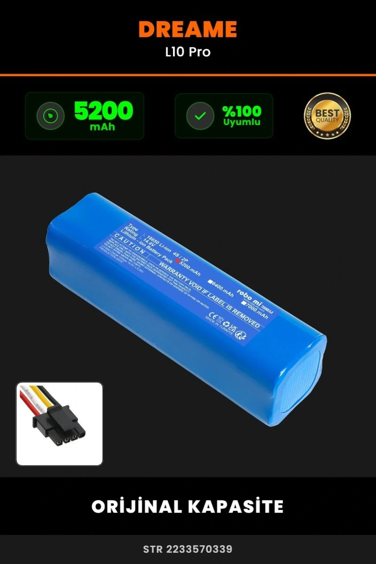 Dreame L10 Pro 5200mAh Robot Süpürge Bataryası - Koruma Katmanlı Batarya Teknolojisi