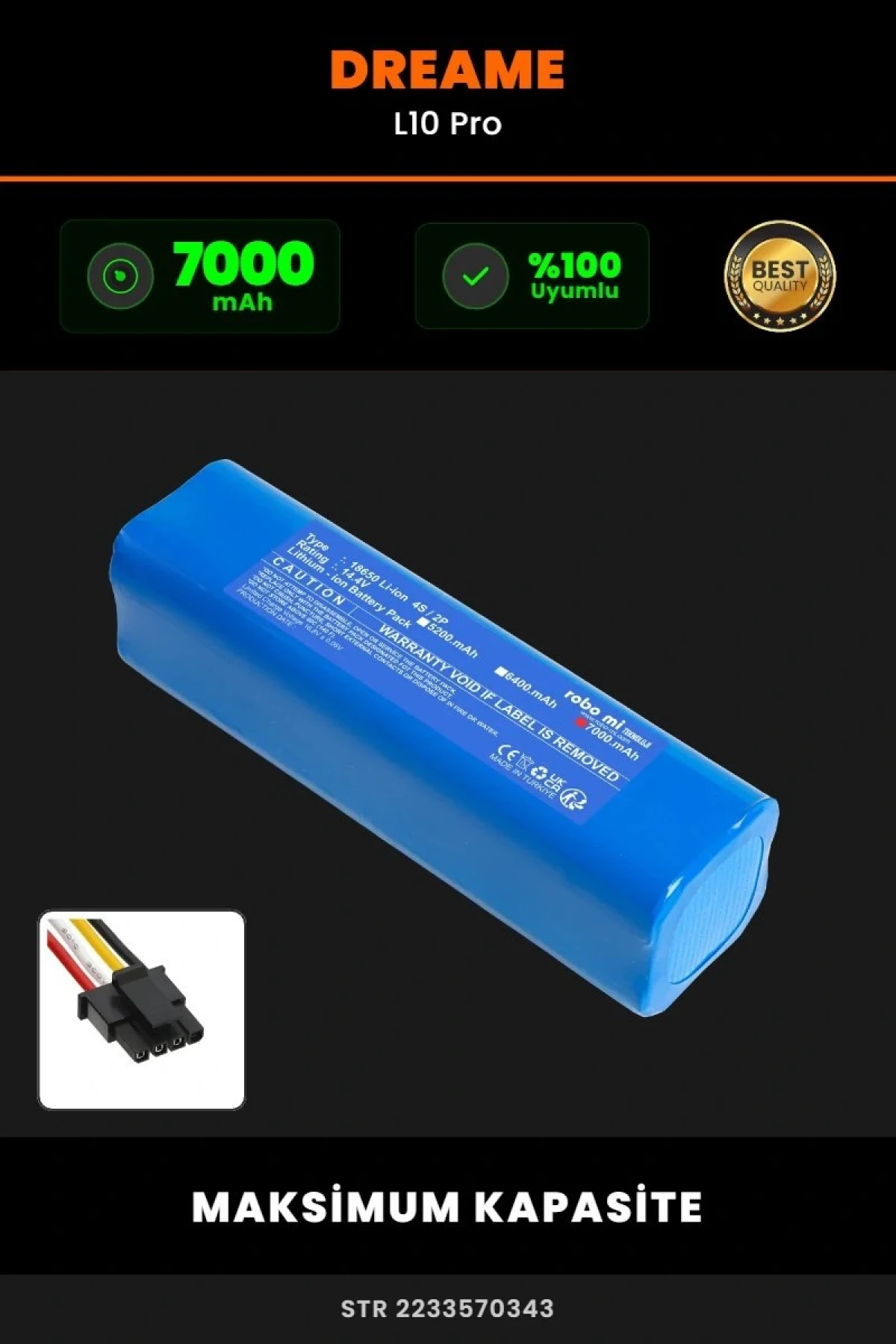 Dreame L10 Pro 7000mAh Robot Süpürge Bataryası - Koruma Katmanlı Batarya Teknolojisi