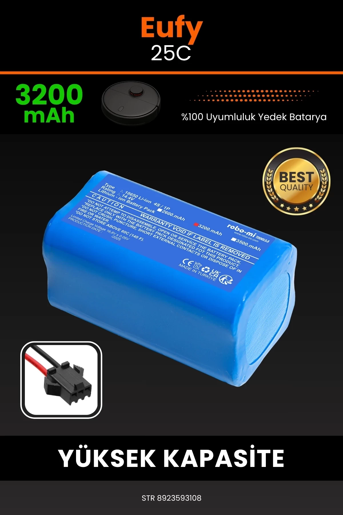 Eufy 25C 3200mAh Robot Süpürge Bataryası - Gerçek Kapasite, Maksimum Güvenlik