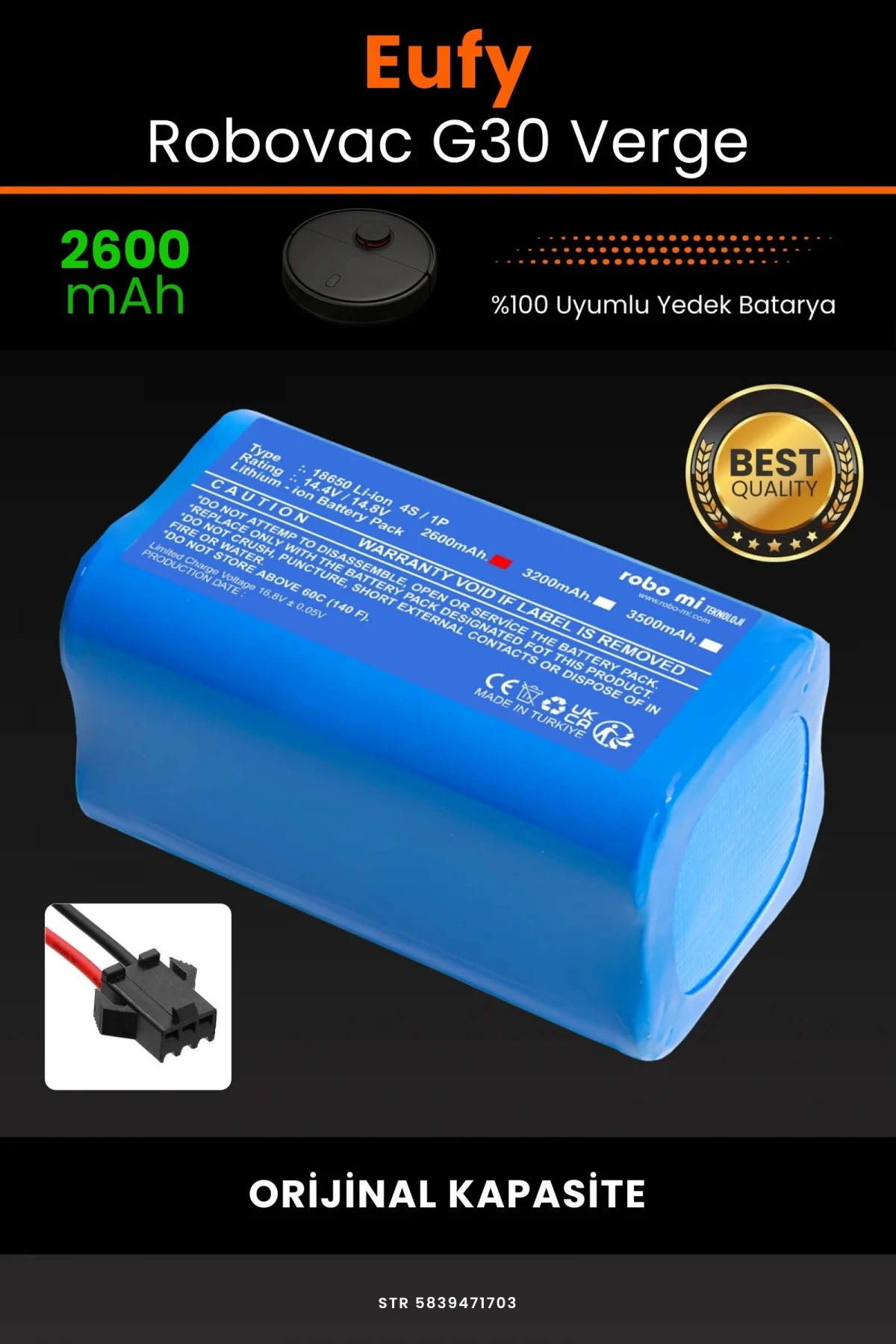 Eufy Robovac G30 Verge 2600mAh Robot Süpürge Bataryası - Gerçek Kapasite, Maksimum Güvenlik