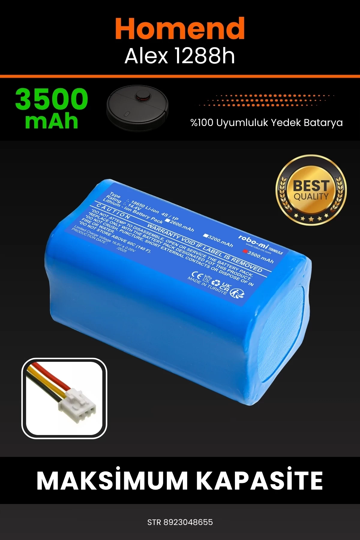 Homend Alex 1288h 3500mAh Robot Süpürge Bataryası - Koruma Katmanlı Batarya Teknolojisi