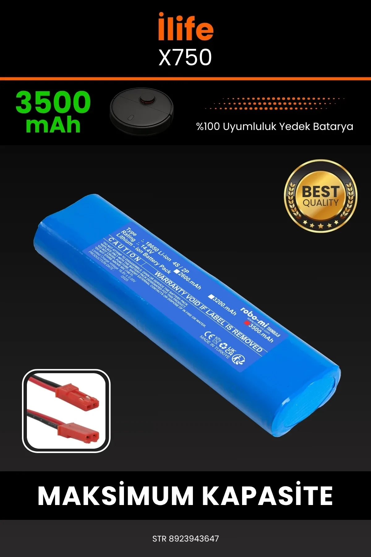 İlife X750 3500mAh Robot Süpürge Bataryası - Gerçek Kapasite, Maksimum Güvenlik