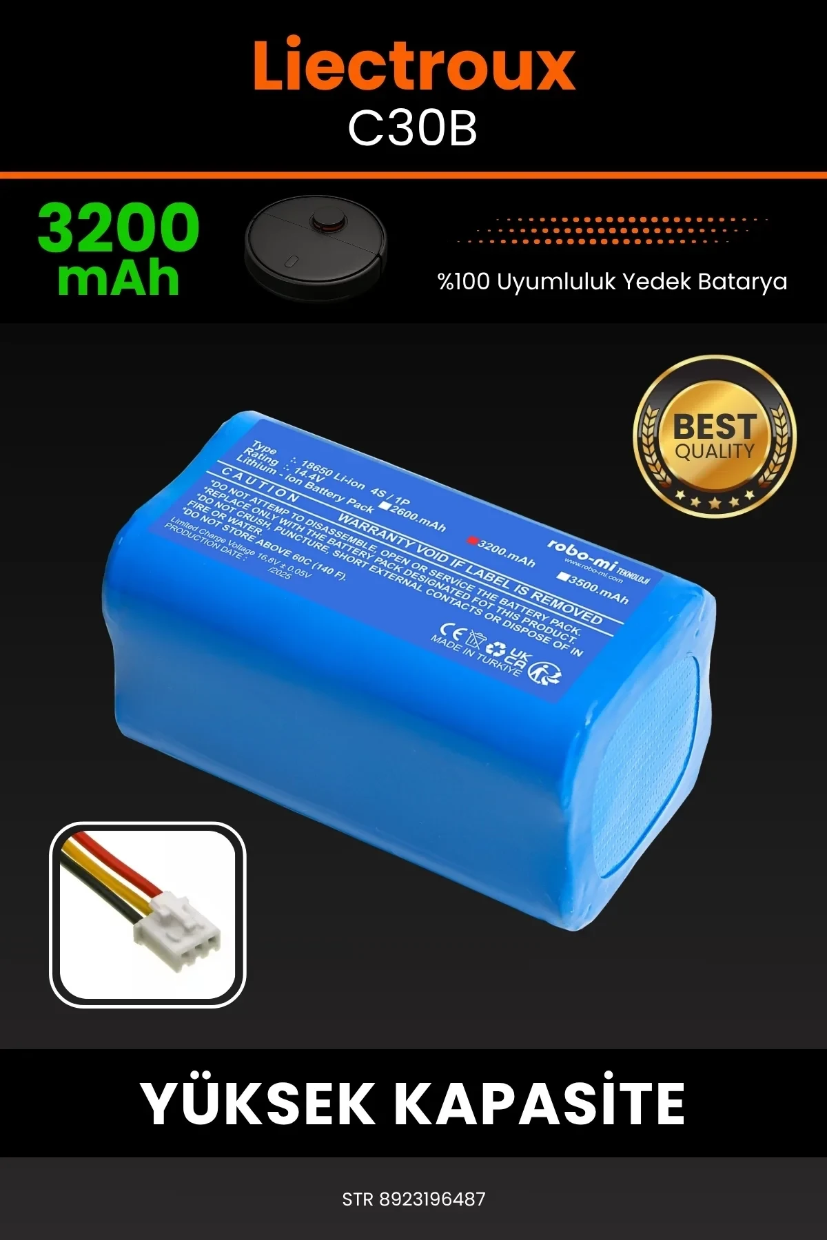 Liectroux C30B 3200mAh Robot Süpürge Bataryası - Gerçek Kapasite, Maksimum Güvenlik