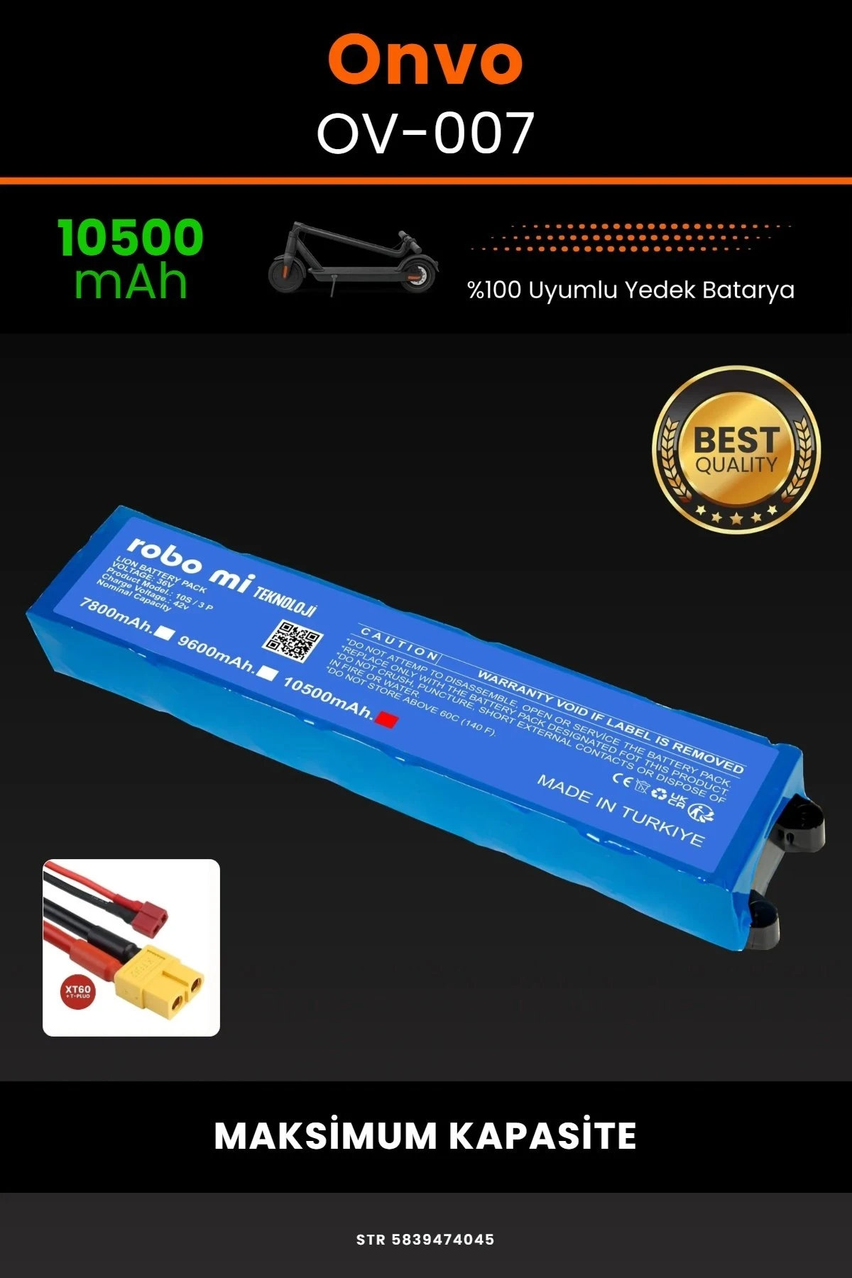Onvo OV-007 / 36V 10500mAh Elektrikli Scooter Bataryası - Gerçek Kapasite, Maksimum Güvenlik