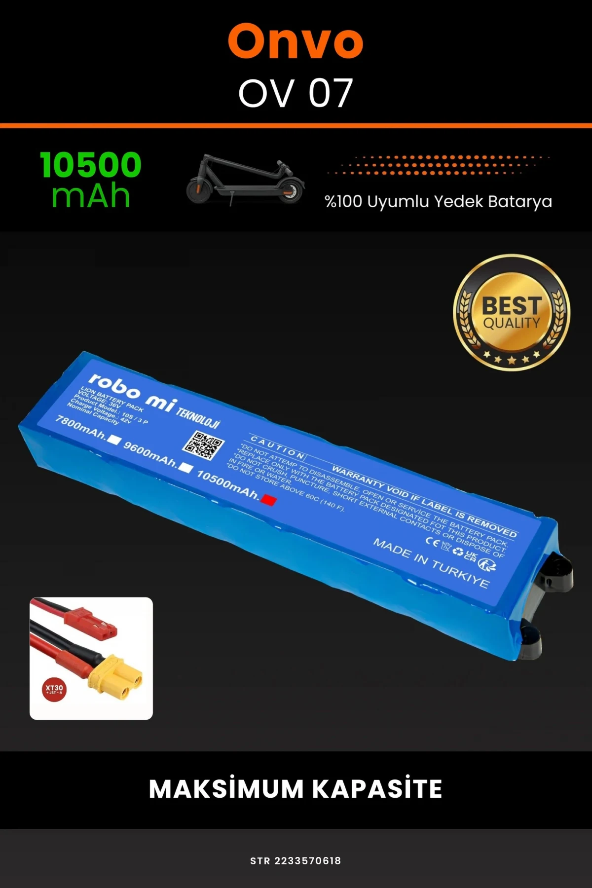 Onvo OV-07 / 36V 10500mAh Elektrikli Scooter Bataryası - Gerçek Kapasite, Maksimum Güvenlik