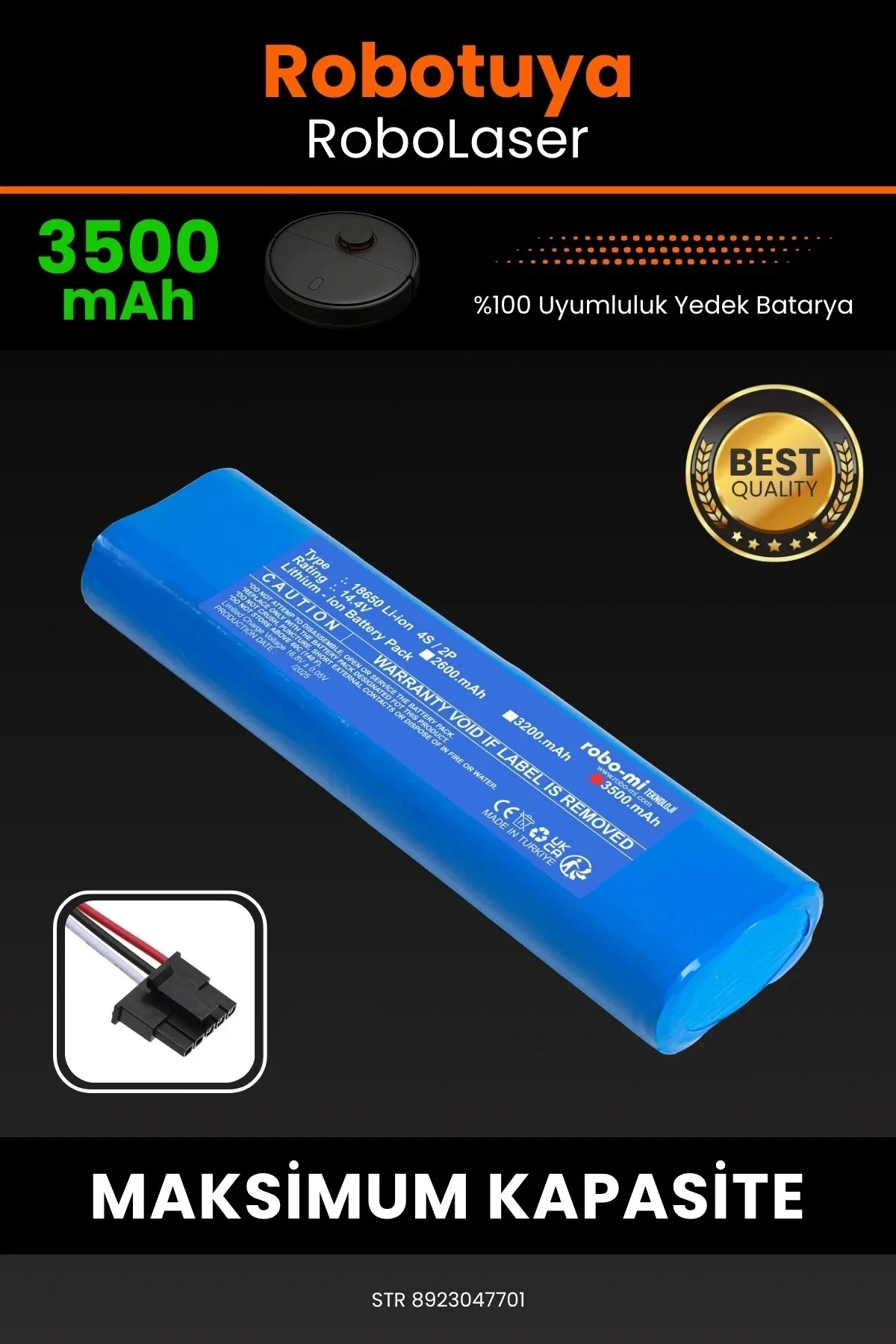 Robotuya RoboLaser 3500mAh Robot Süpürge Bataryası - Gerçek Kapasite, Maksimum Güvenlik