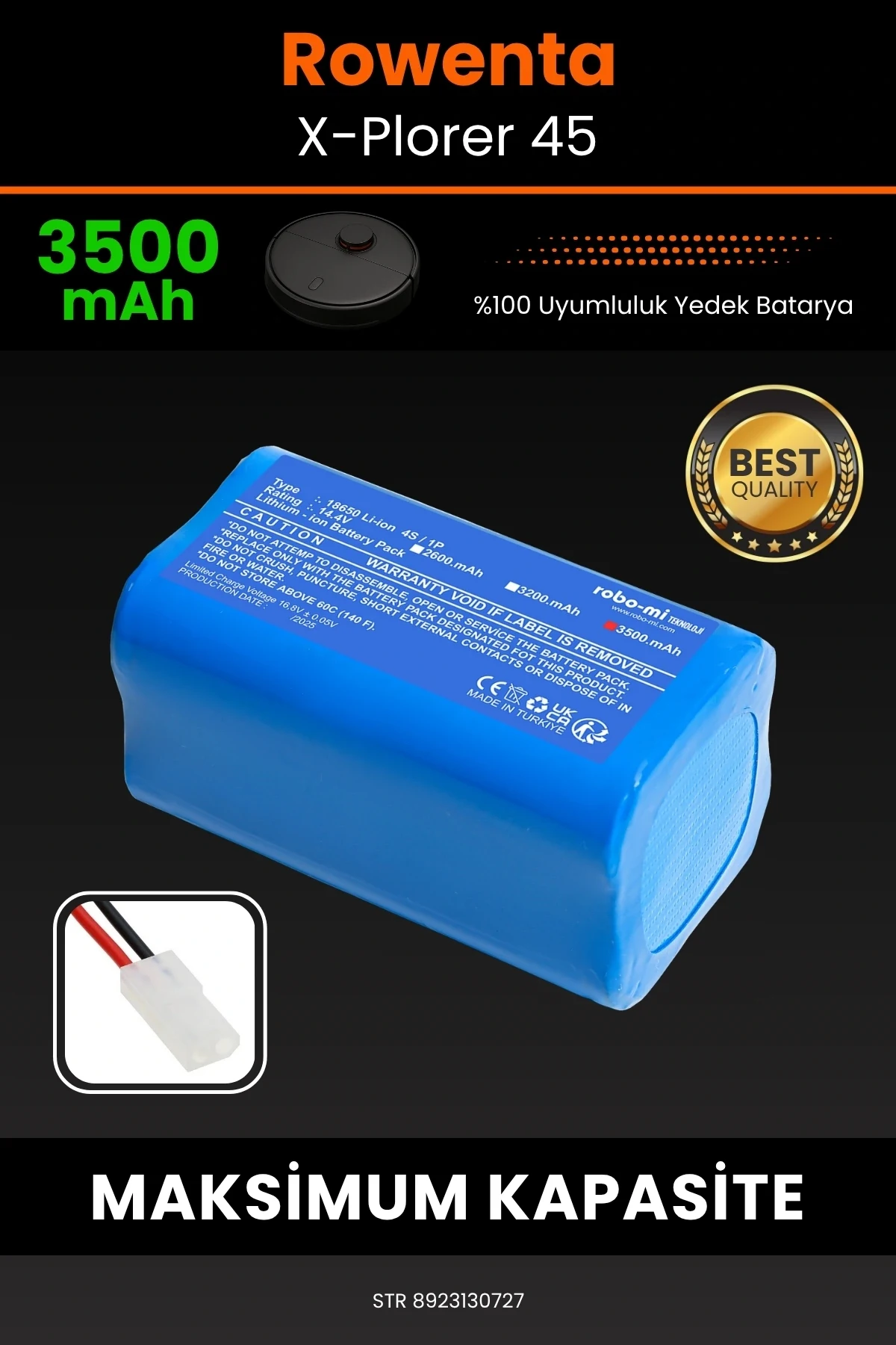 Rowenta X-Plorer 45 3500.mAh Robot Süpürge Bataryası - Gerçek Kapasite, Maksimum Güvenlik