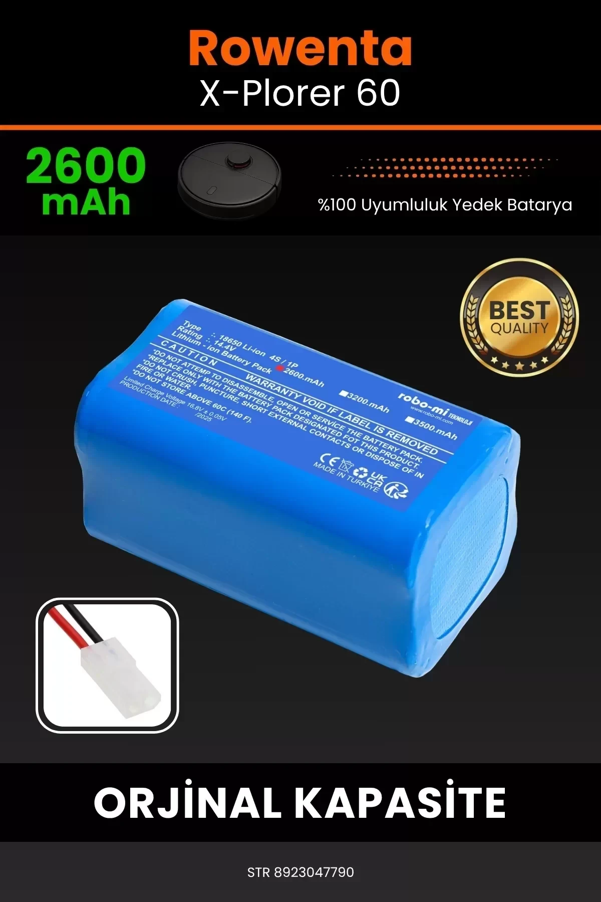 Rowenta X-Plorer 60 2600mAh Robot Süpürge Bataryası - Gerçek Kapasite, Maksimum Güvenlik