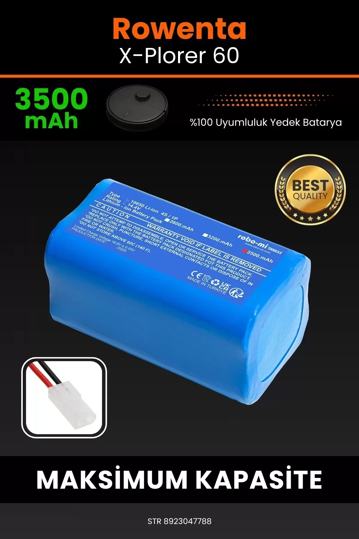 Rowenta X-Plorer 60 3500mAh Robot Süpürge Bataryası - Gerçek Kapasite, Maksimum Güvenlik