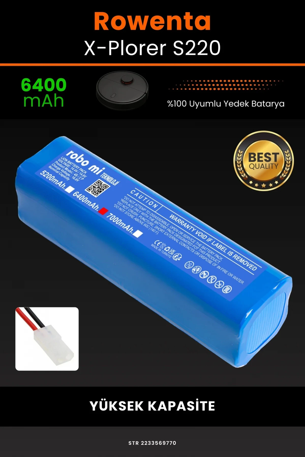 Rowenta X-Plorer S220 6400mAh Robot Süpürge Bataryası - Gerçek Kapasite, Maksimum Güvenlik