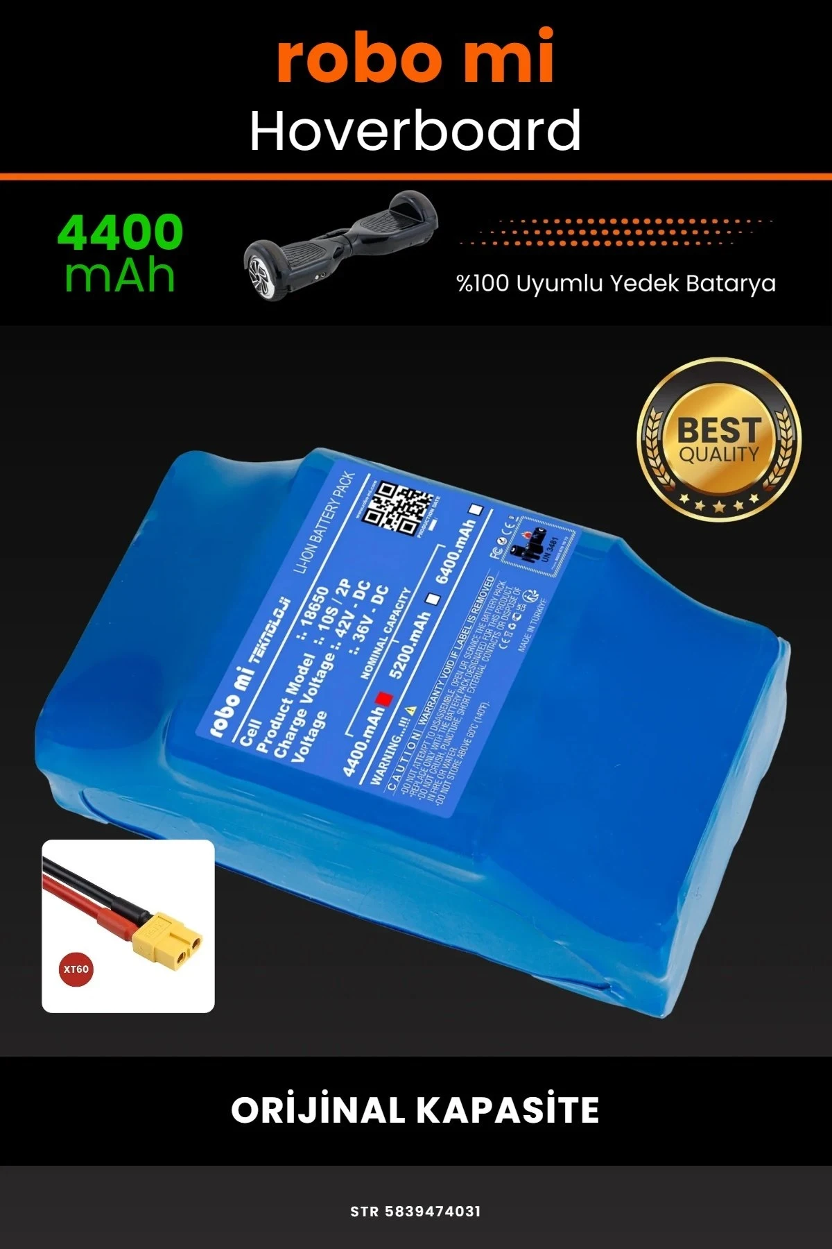 Smart Balance Hoverboard Elektrikli Kaykay Bataryası 36V 4400mAh - Gerçek Kapasite, Maksimum Güvenlik