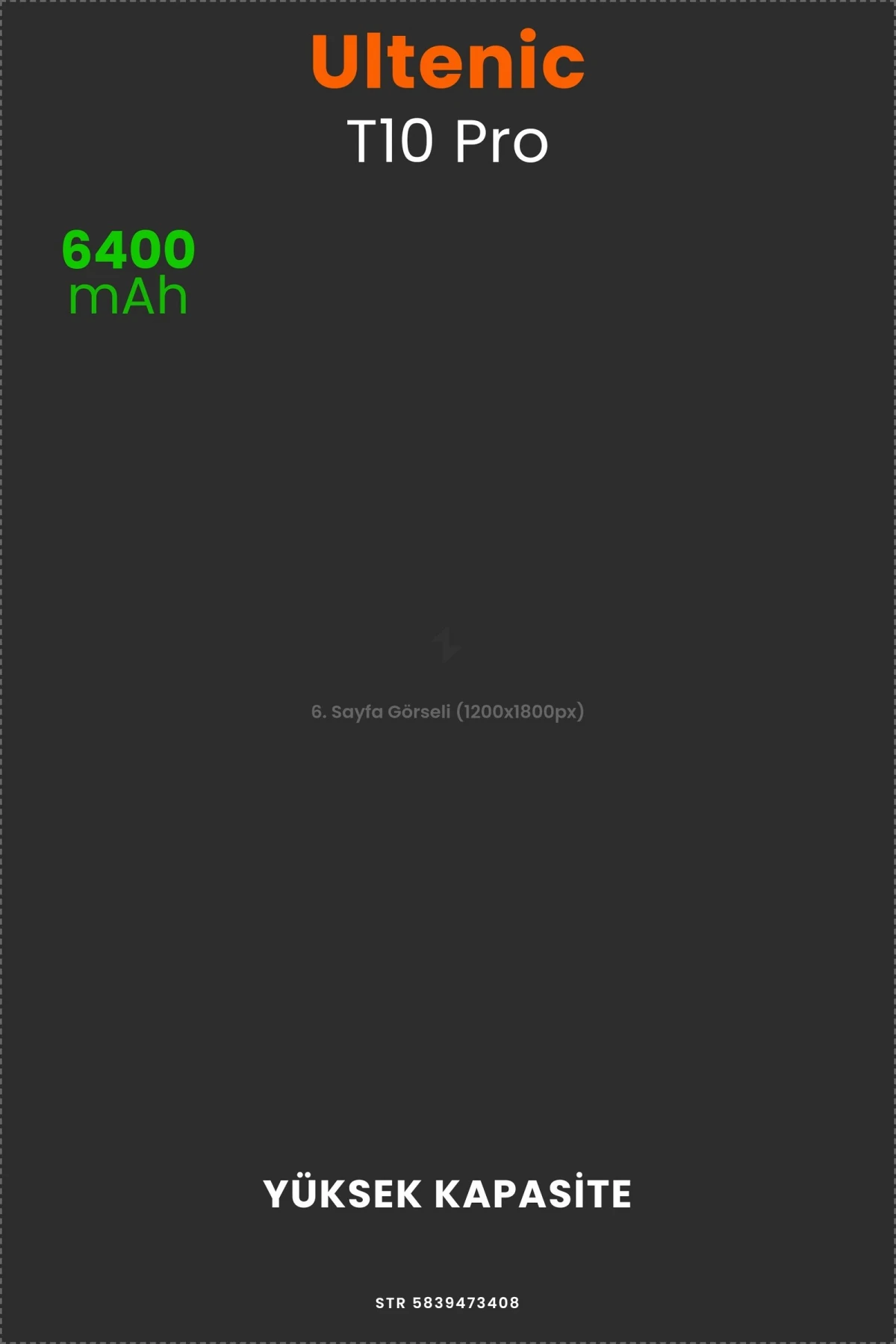 Ultenic T10 Pro 6400mAh Robot Süpürge Bataryası - Gerçek Kapasite, Maksimum Güvenlik