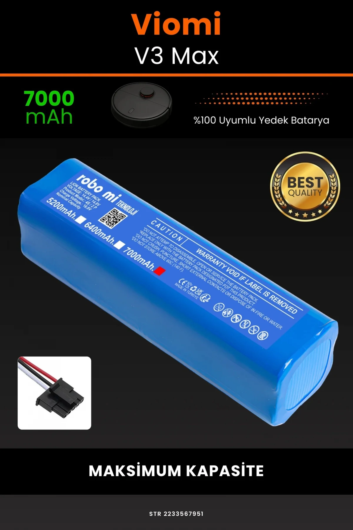 Viomi V3 Max 7000mAh Robot Süpürge Bataryası - Gerçek Kapasite, Maksimum Güvenlik