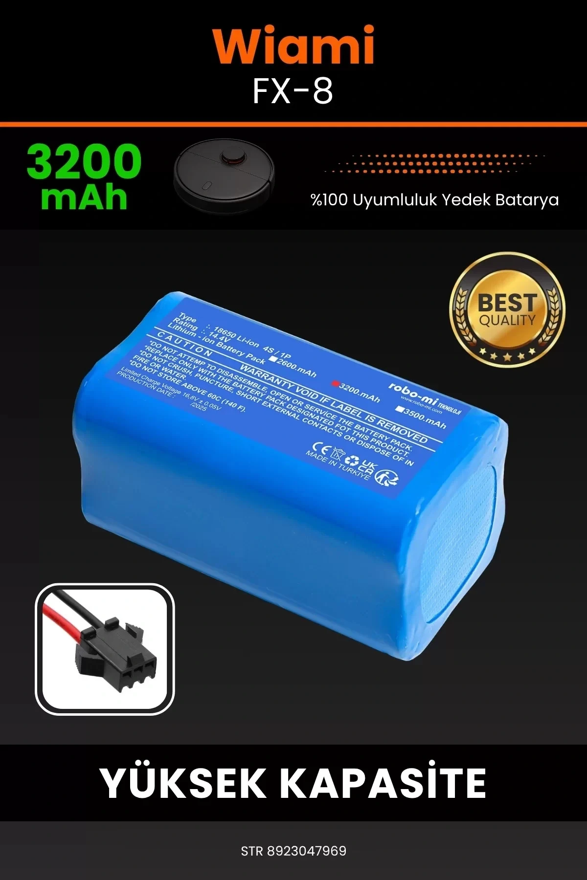 Wiami FX-8 3200mAh Robot Süpürge Bataryası - Gerçek Kapasite, Maksimum Güvenlik