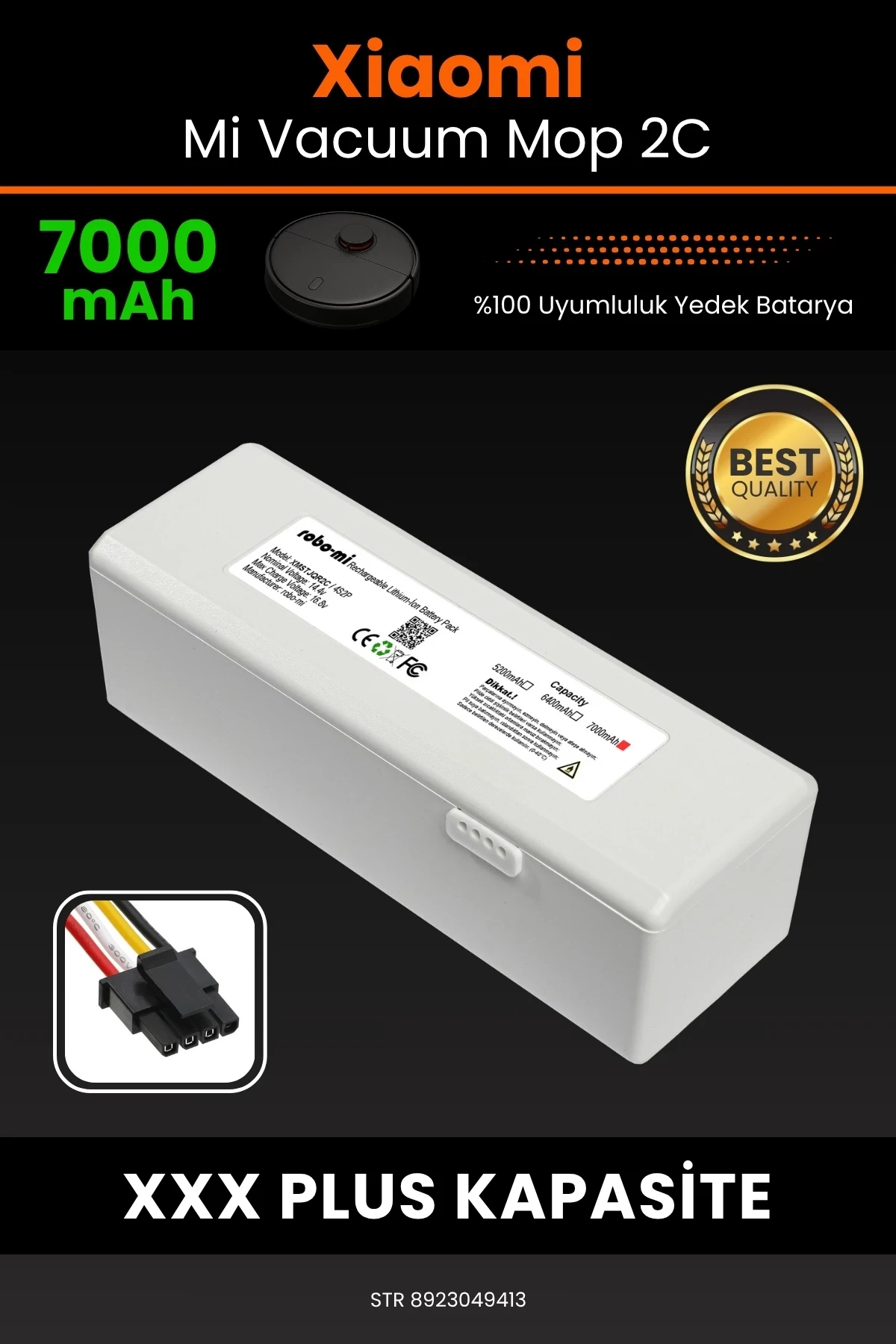 Xiaomi Mi Vacuum Mop 2C 7000mAh Robot Süpürge Bataryası - Yüksek Yoğunluklu Li-ion Hücre