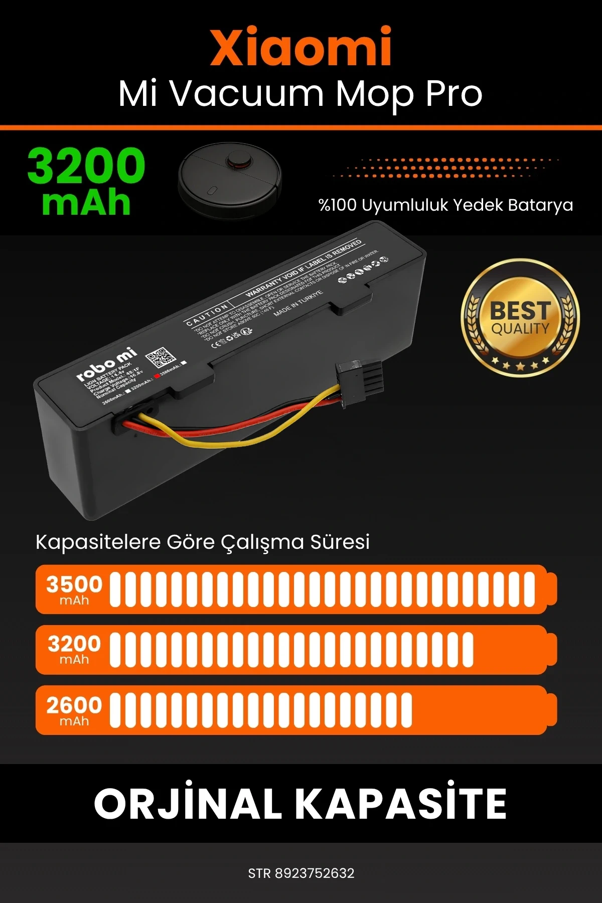 Xiaomi Mi Vacuum Mop Pro 3200mAh Robot Süpürge Bataryası - BOX