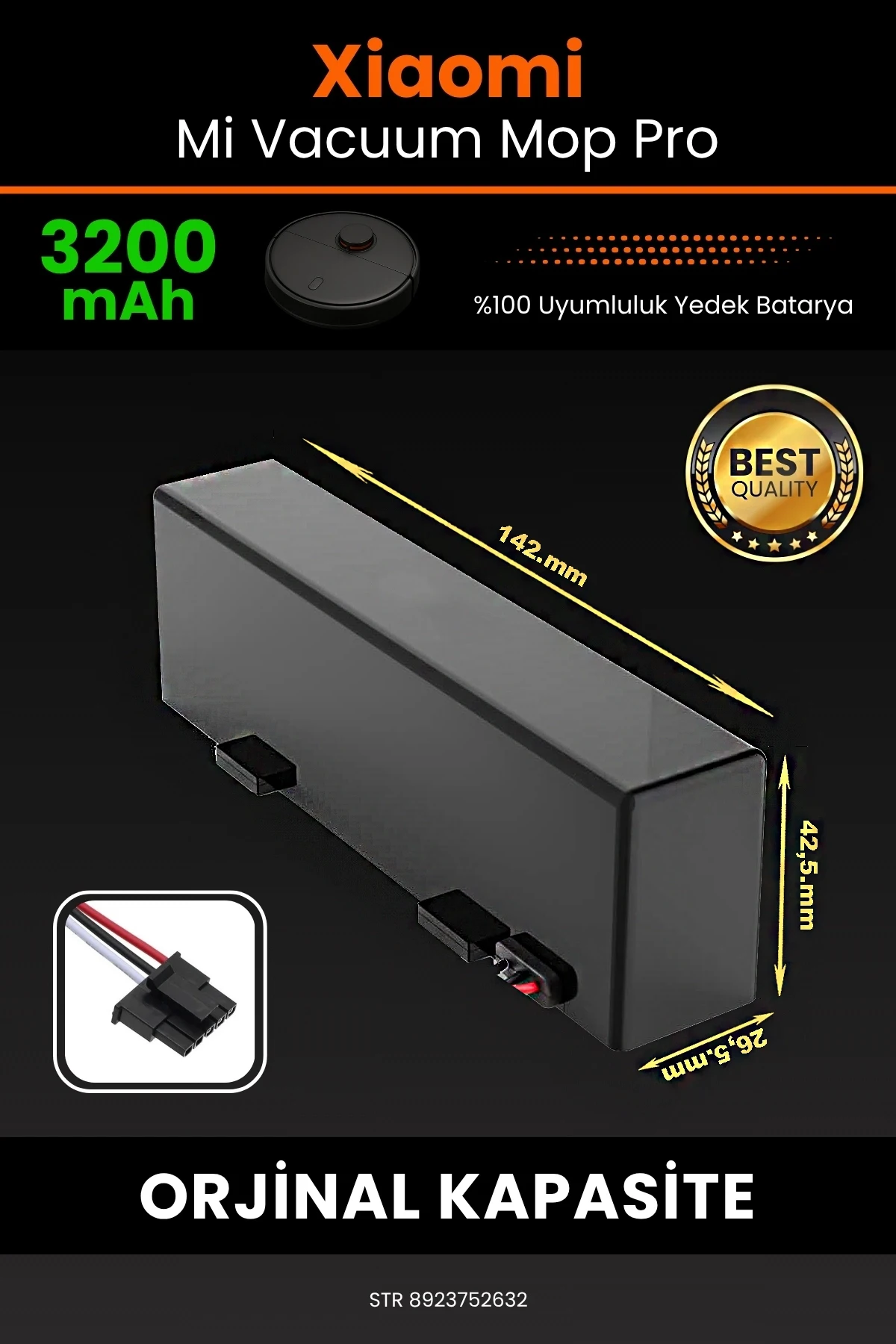 Xiaomi Mi Vacuum Mop Pro 3200mAh Robot Süpürge Bataryası - BOX