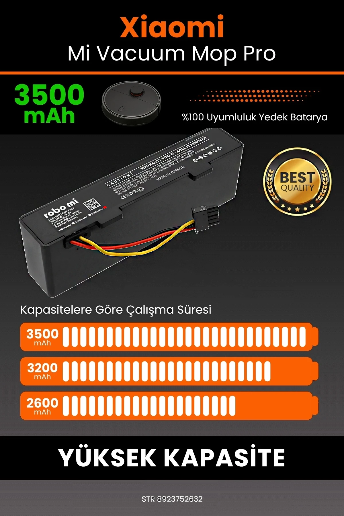 Xiaomi Mi Vacuum Mop Pro 3500mAh Robot Süpürge Bataryası - BOX