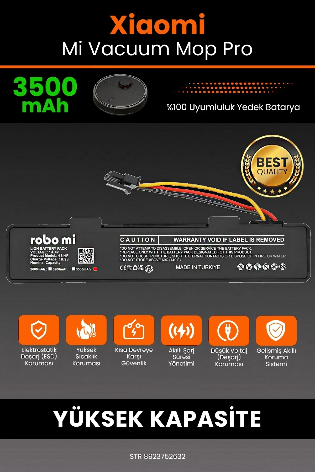 Xiaomi Mi Vacuum Mop Pro 3500mAh Robot Süpürge Bataryası - BOX