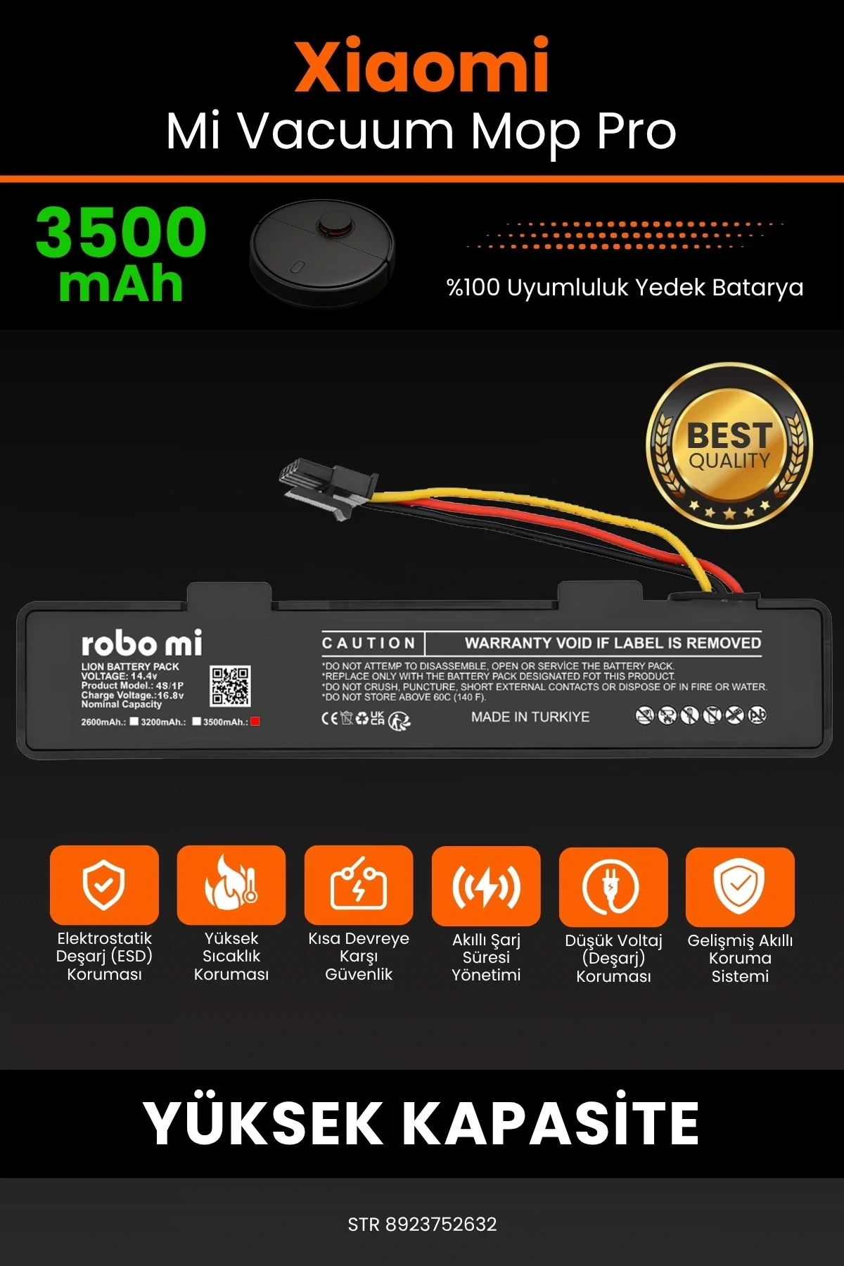 Xiaomi Mi Vacuum Mop Pro 3500mAh Robot Süpürge Bataryası - BOX