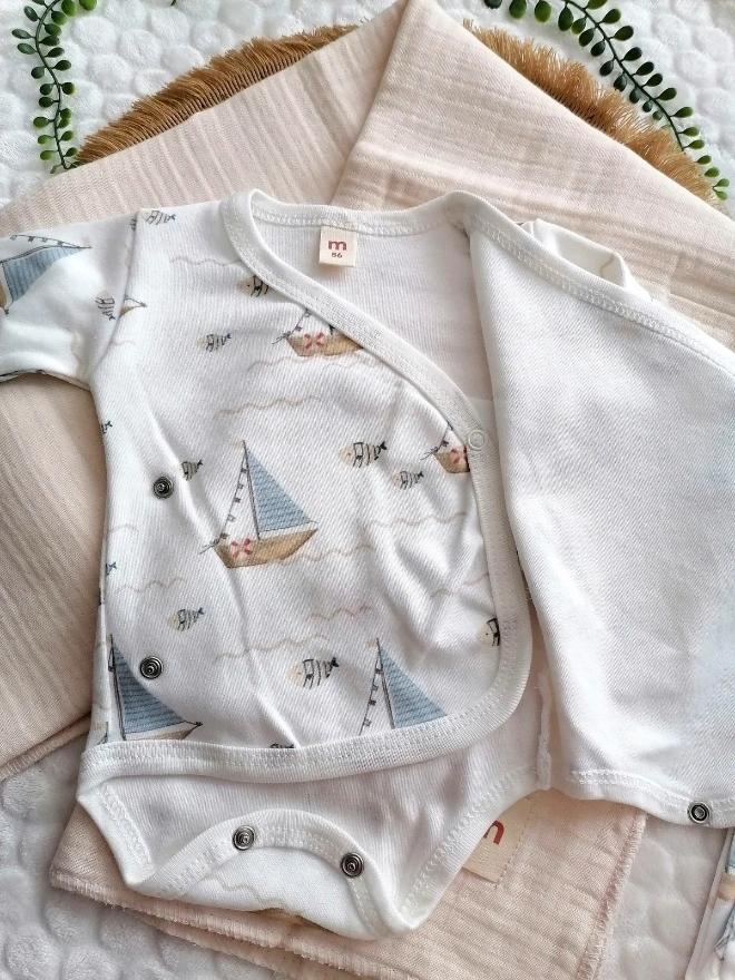 Gemi Balık Baskı Kruvaze 3 lü Set