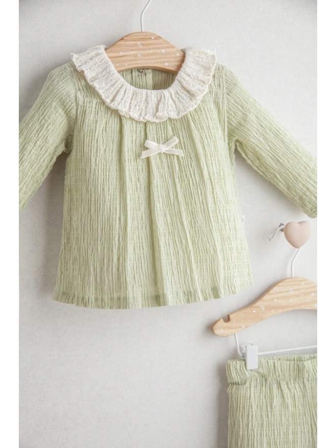 Love Of The Bowl Alt Üst Takım - Fırfırlı Yaka ve Fiyonk Detaylı