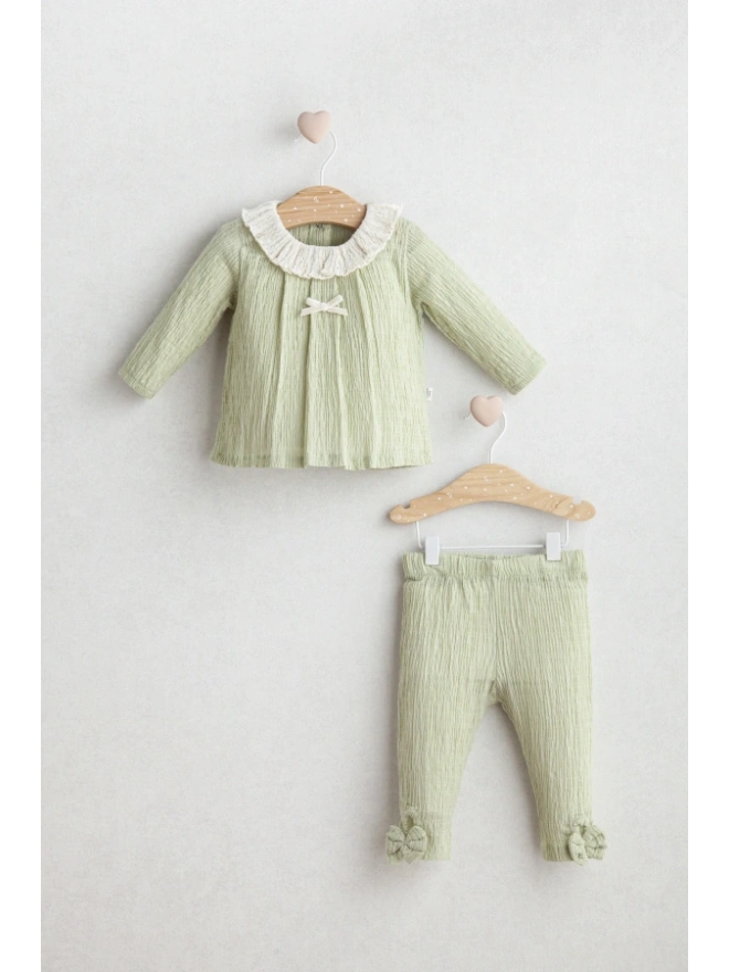 Love Of The Bowl Alt Üst Takım - Fırfırlı Yaka ve Fiyonk Detaylı